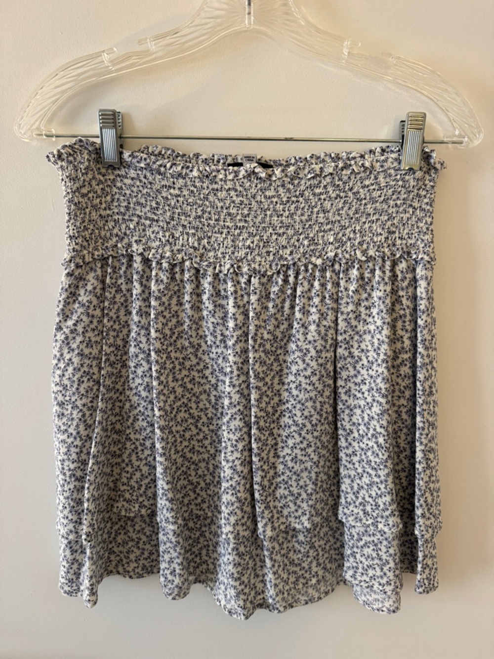 Rails Smocked Mini Skirt in Ivory and Navy Floral
